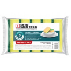 ONE service Губки кухонные Эконом 5 шт (24шт/ящ)
